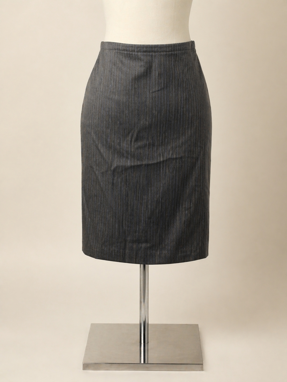 Brooks Brothers Wool Pencil Skirt Gray Pinstripe Lined Size 8 Career Classic
